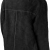 YESWELDER Black Leather Welding Jacket- Heavy Duty Heat Resistant Coat-3