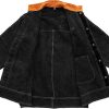 YESWELDER Black Leather Welding Jacket- Heavy Duty Heat Resistant Coat-4