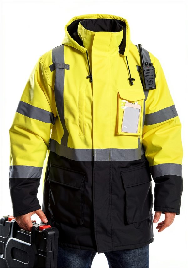 Reflective Jacket DPSAFETY High Visibility Parka Waterproof Lime Large-6