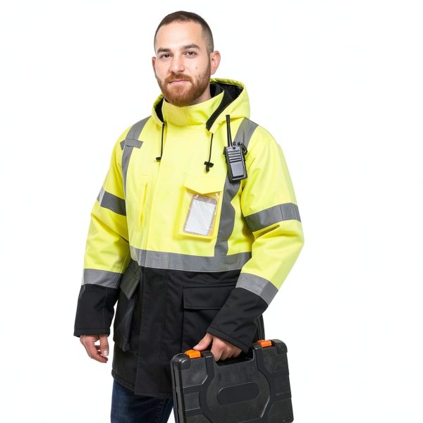 Reflective Jacket DPSAFETY High Visibility Parka Waterproof Lime Large-3